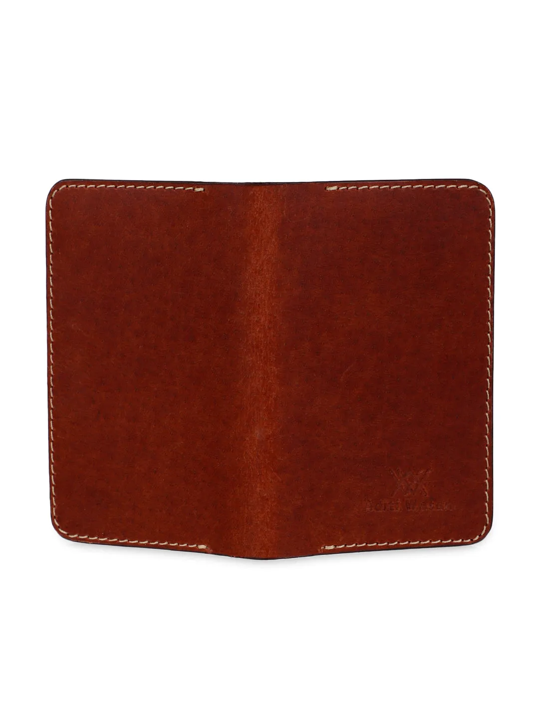Genuine leather two-tone brown cardholder