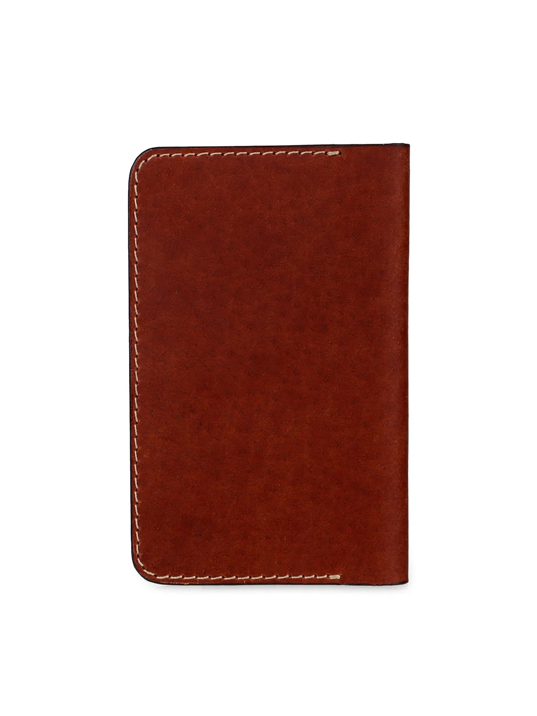 Genuine leather two-tone brown cardholder