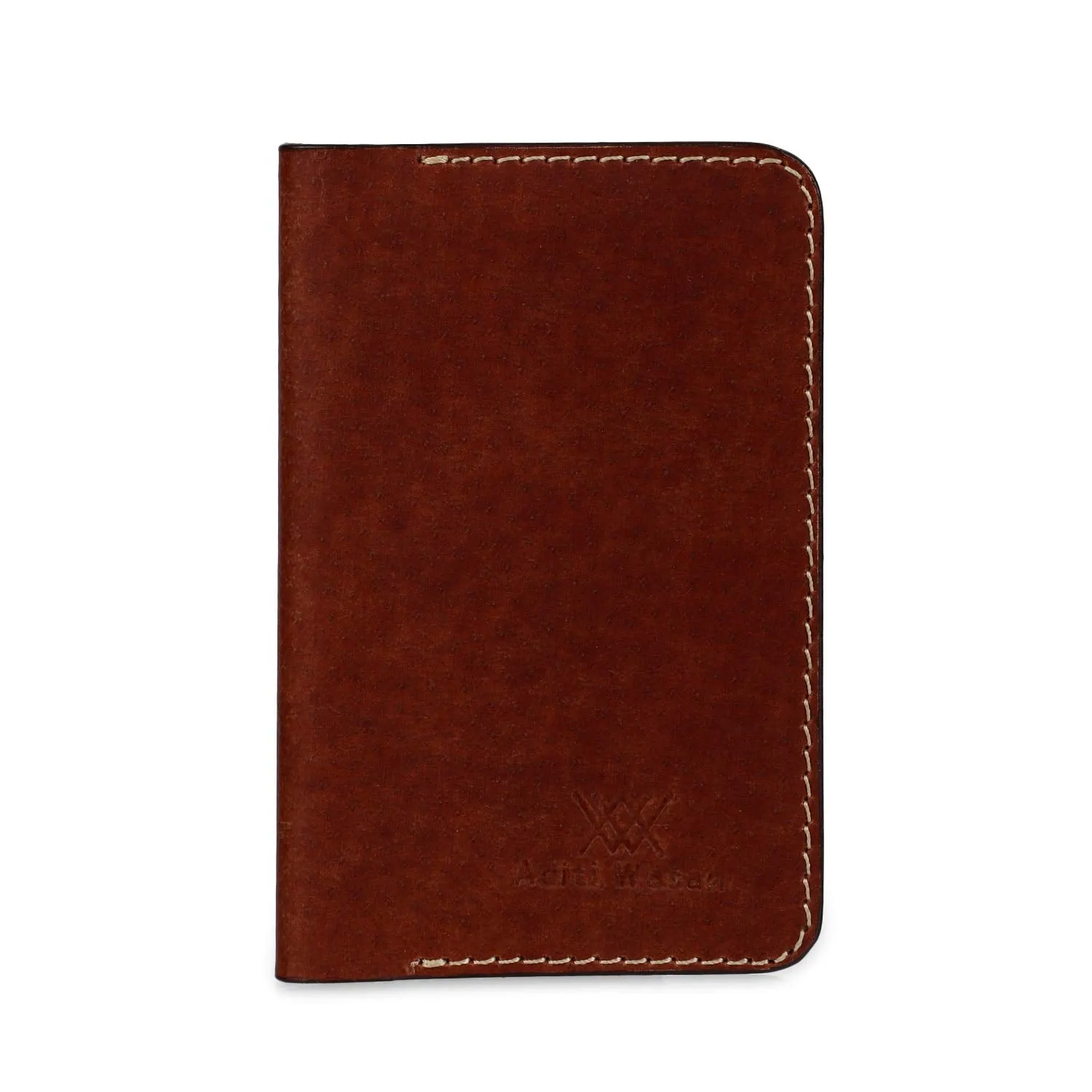 Genuine leather two-tone brown cardholder