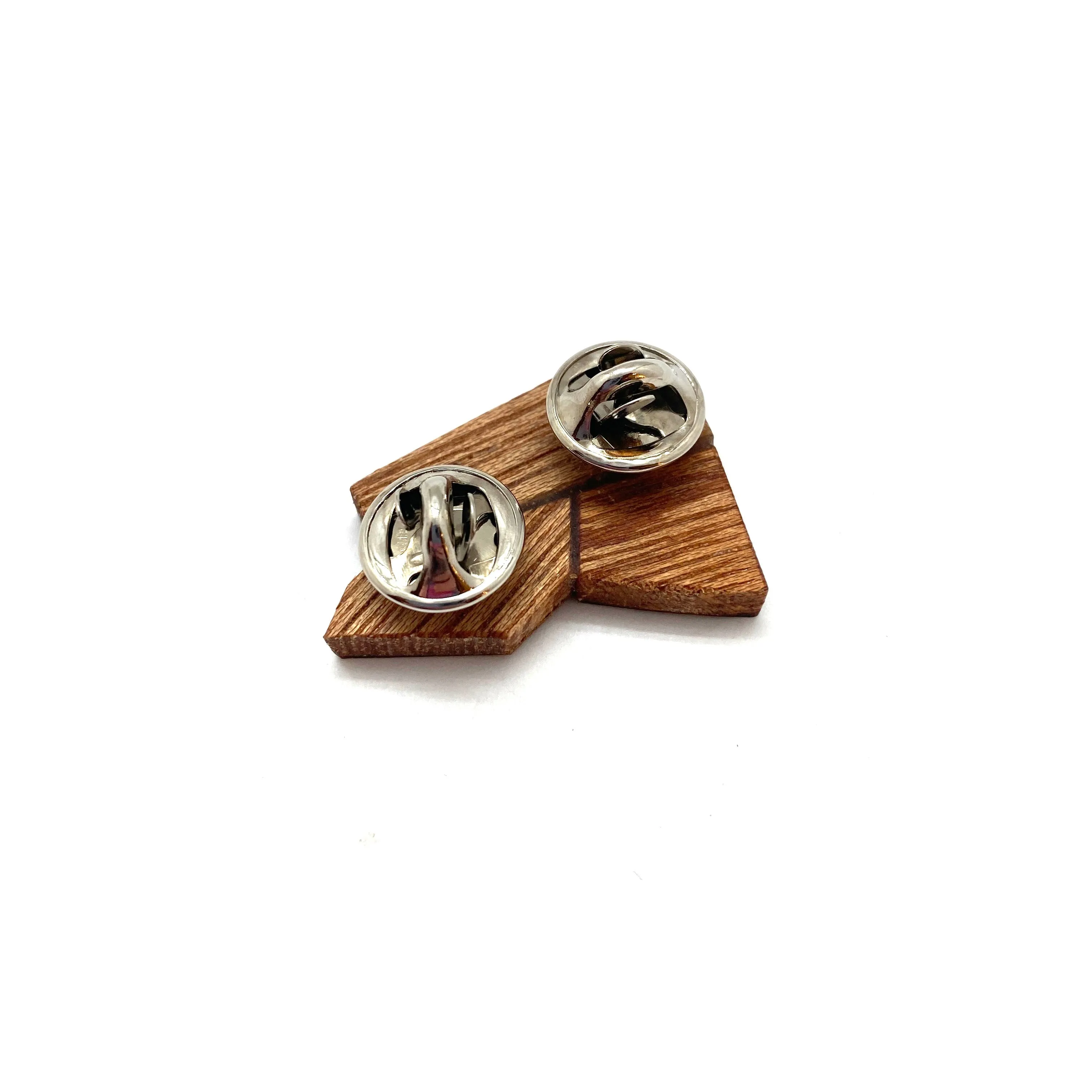 Geometric Pin - Gold, Wood and Tan