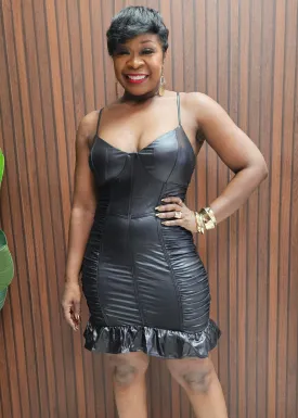 Glossy Leather Dress