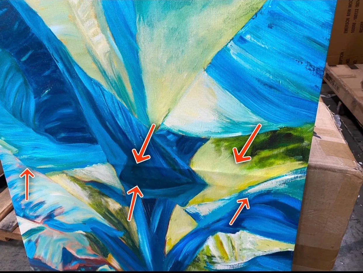 'Green Banana Duo I' Painting on Wrapped Canvas *AS IS #1145HW