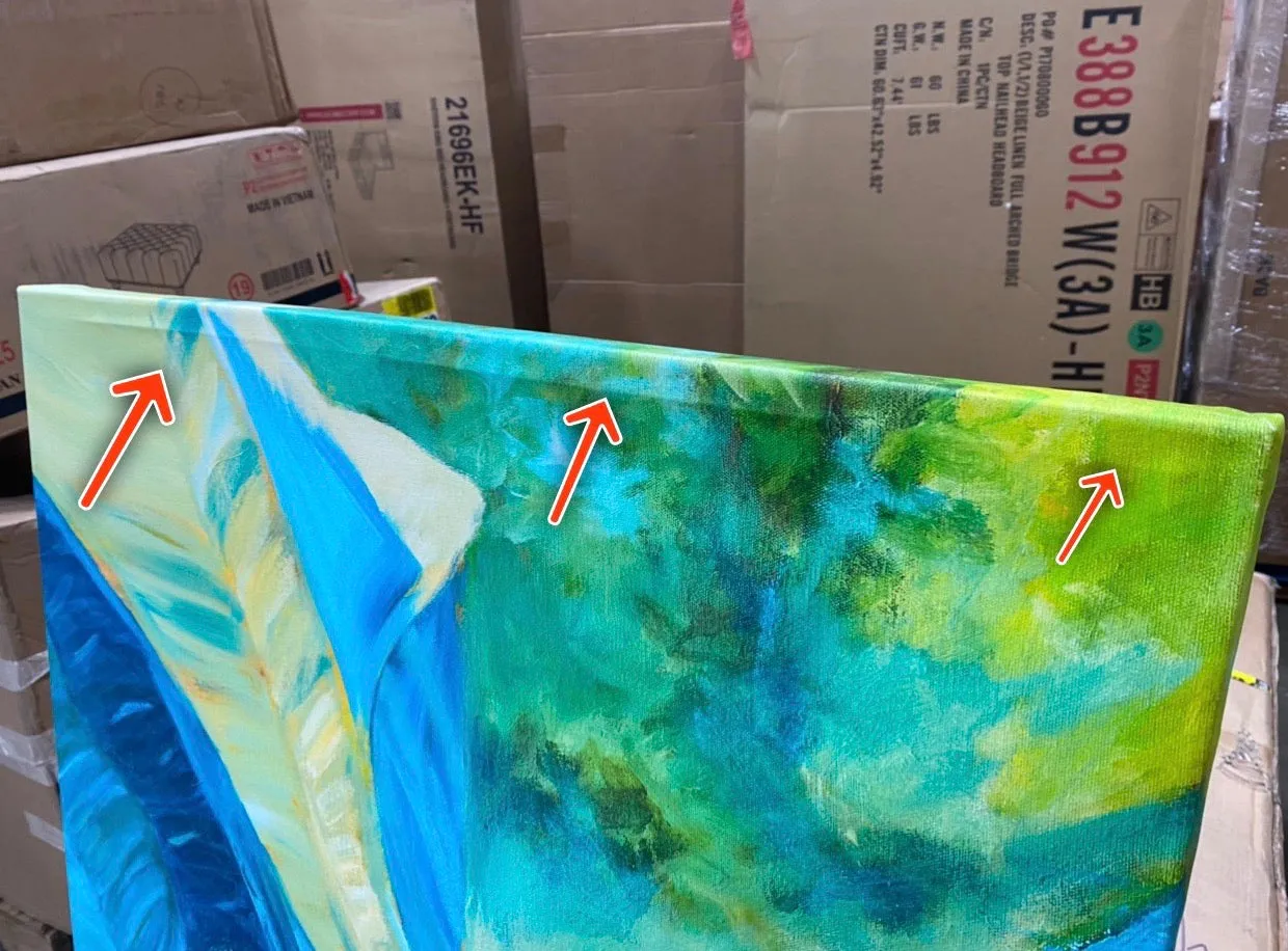 'Green Banana Duo I' Painting on Wrapped Canvas *AS IS #1145HW