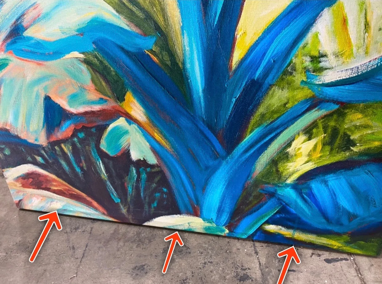 'Green Banana Duo I' Painting on Wrapped Canvas *AS IS #1145HW