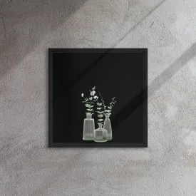 Green Plant in Vase Framed Canvas Print