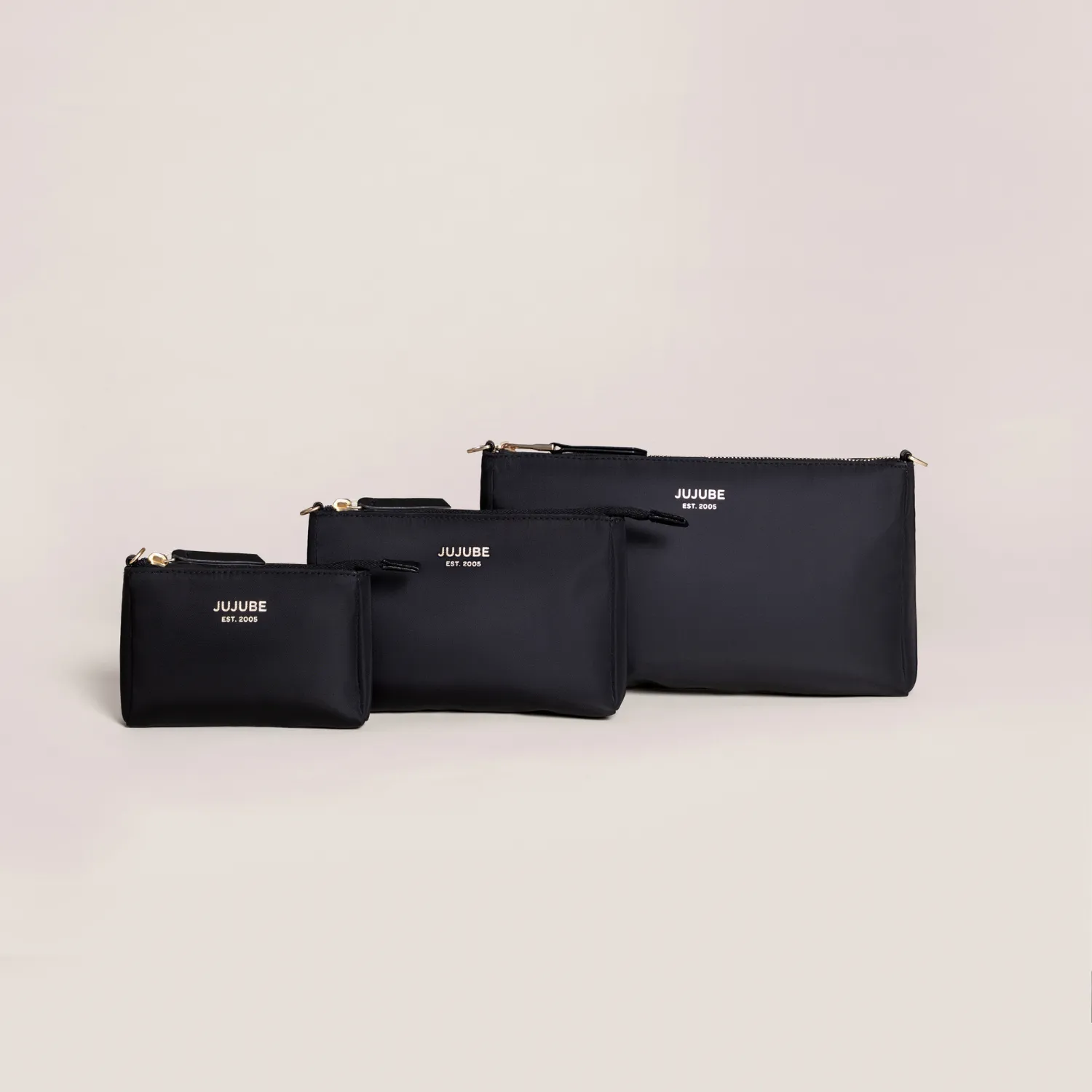 Jujube 3-Piece Pouch Clutch Purse Set | Black