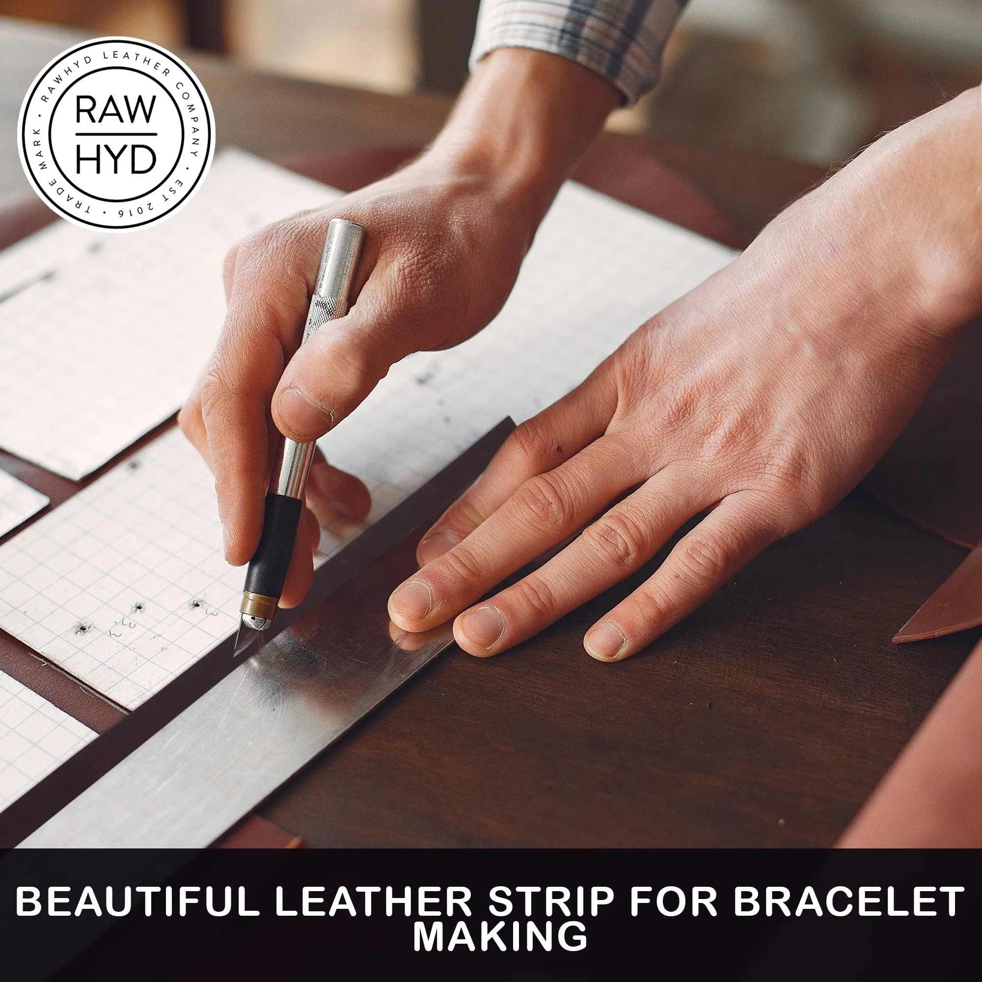 Leather Strap - Full Grain Buffalo Leather Strips for Crafts - 0.5" x 60" - Dark Brown