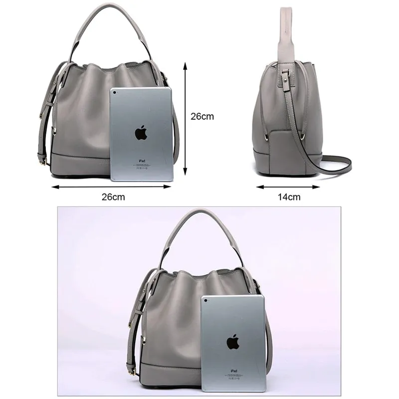 Luxury Fashion Great Everyday Handbags Women  Genuine Leather Bucket Bags Designer Messenger Shoulder Crossbody Bags