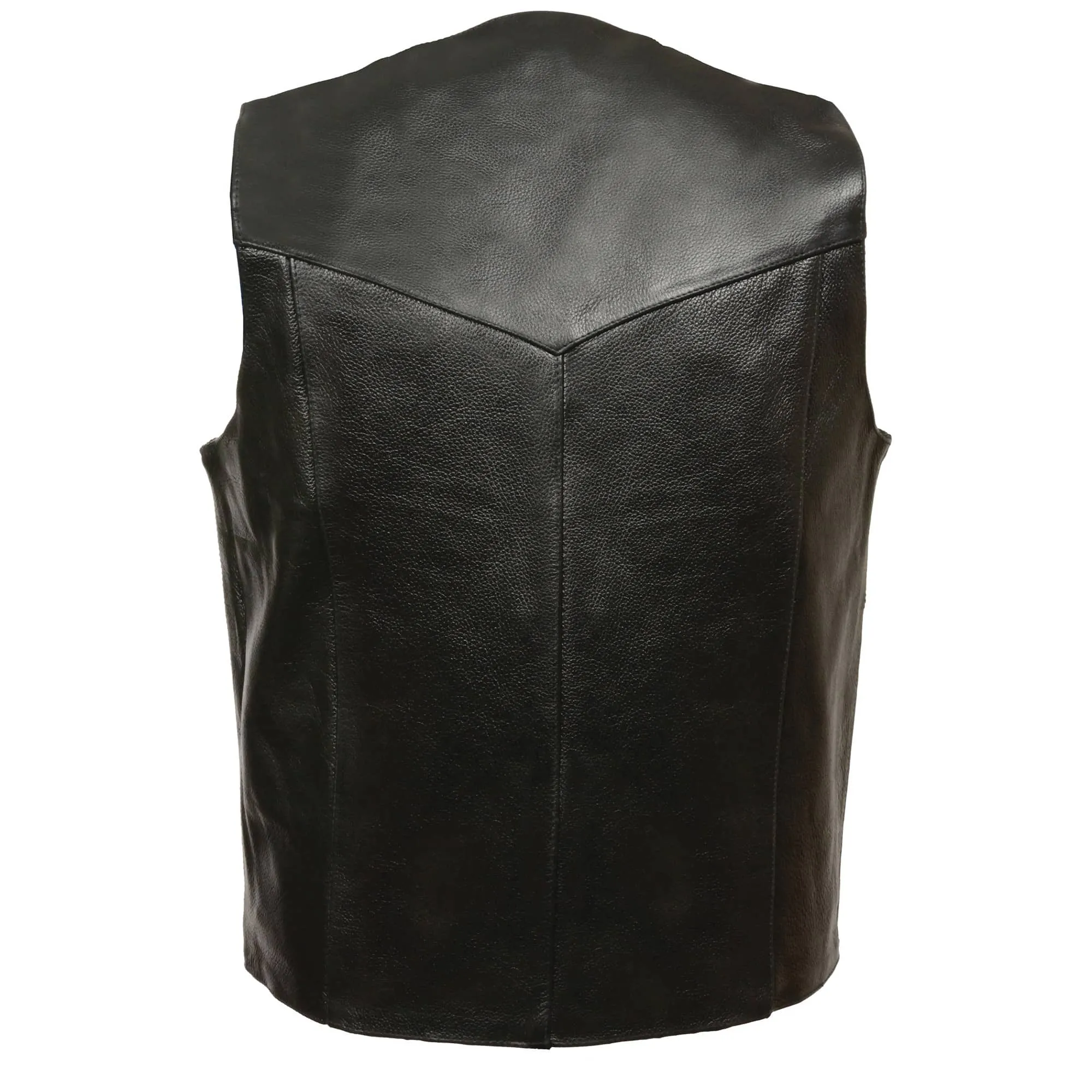 Men’s Black Classic Snap Front Biker Vest