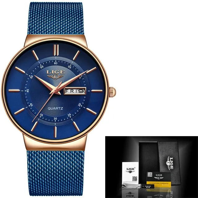 Mens Watches LIGE Top Brand Luxury.
