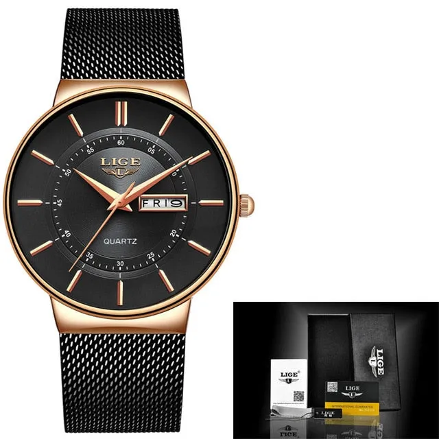 Mens Watches LIGE Top Brand Luxury.