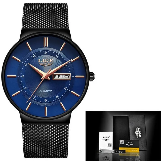 Mens Watches LIGE Top Brand Luxury.