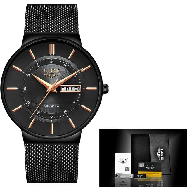 Mens Watches LIGE Top Brand Luxury.