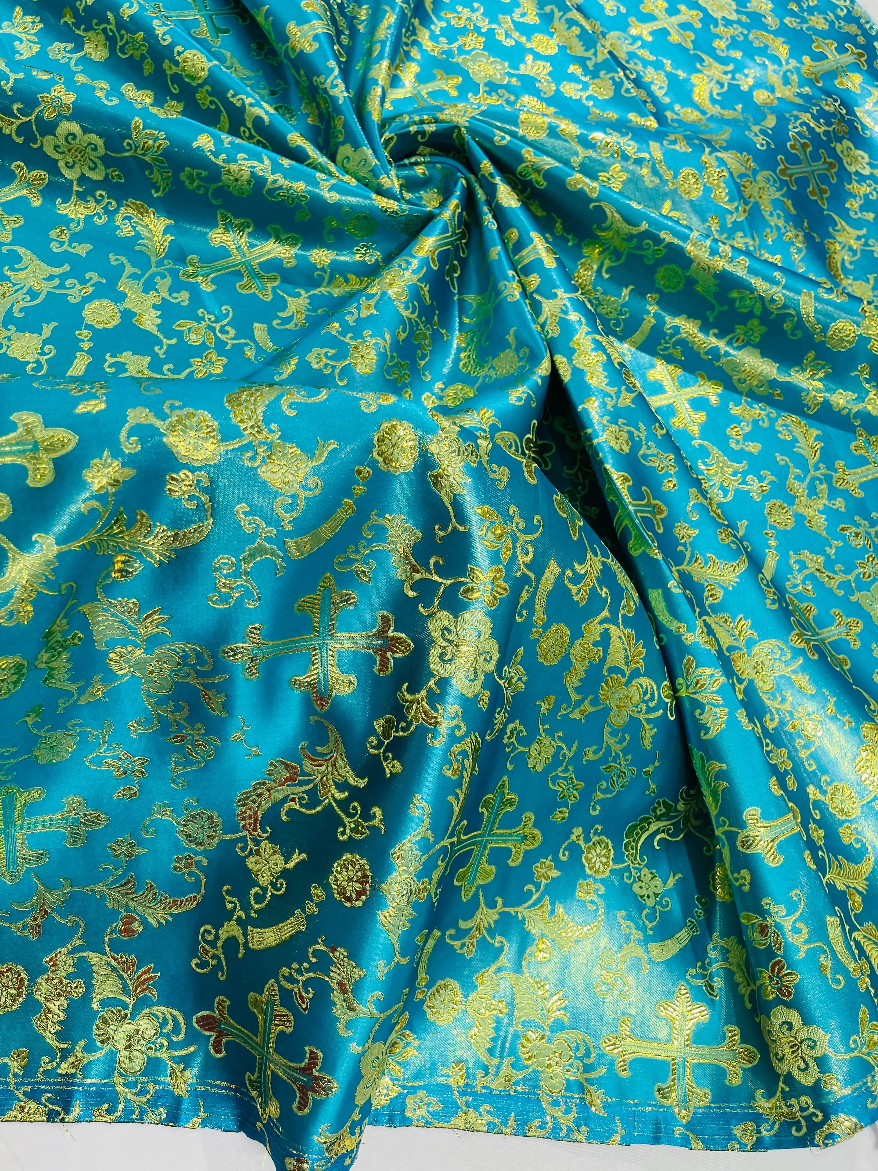 METALLIC SMALL CROSS JACQUARD SATIN (by the yard)