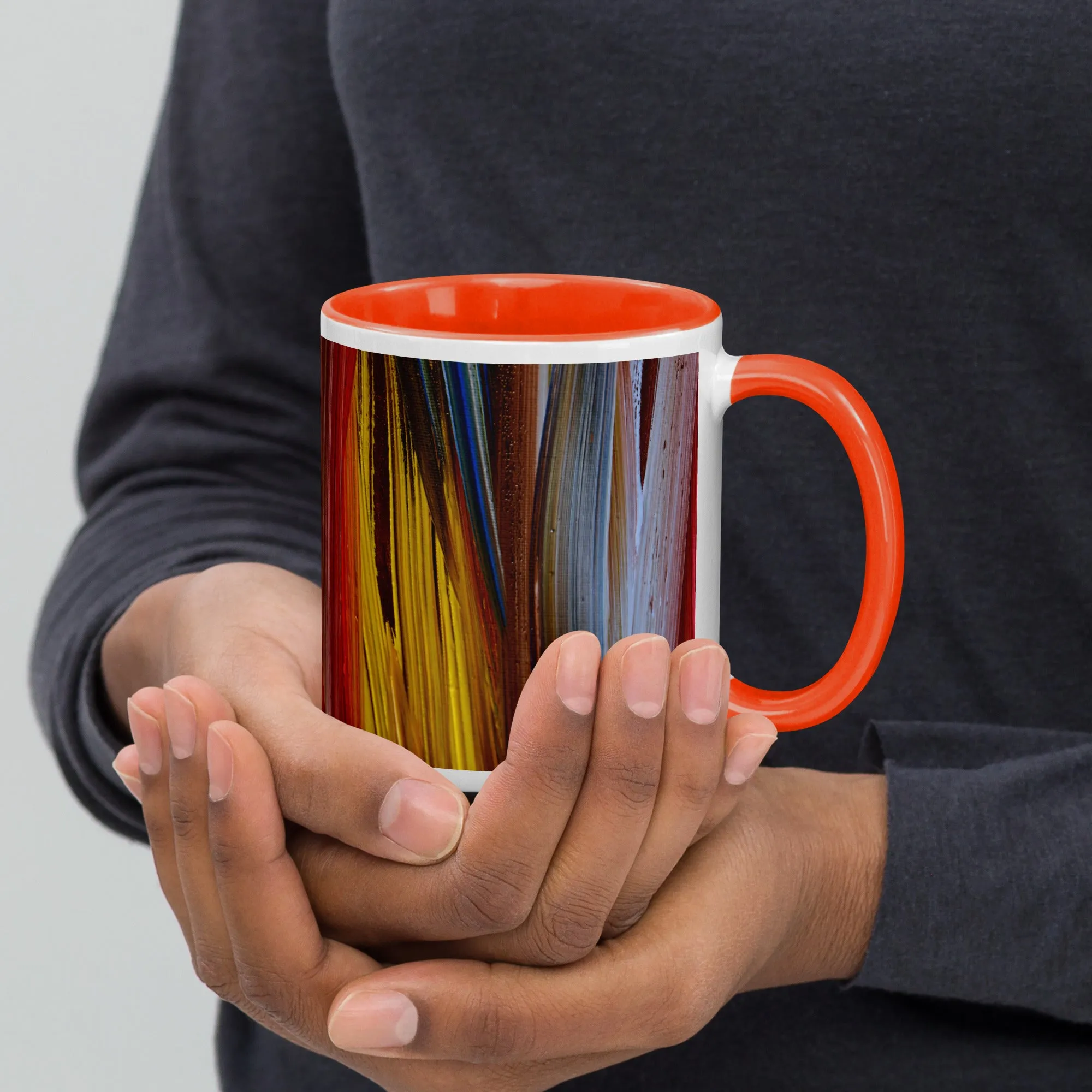 Mug with Color Inside with Engin Akyurt colorful design (shipping from Europe and USA)
