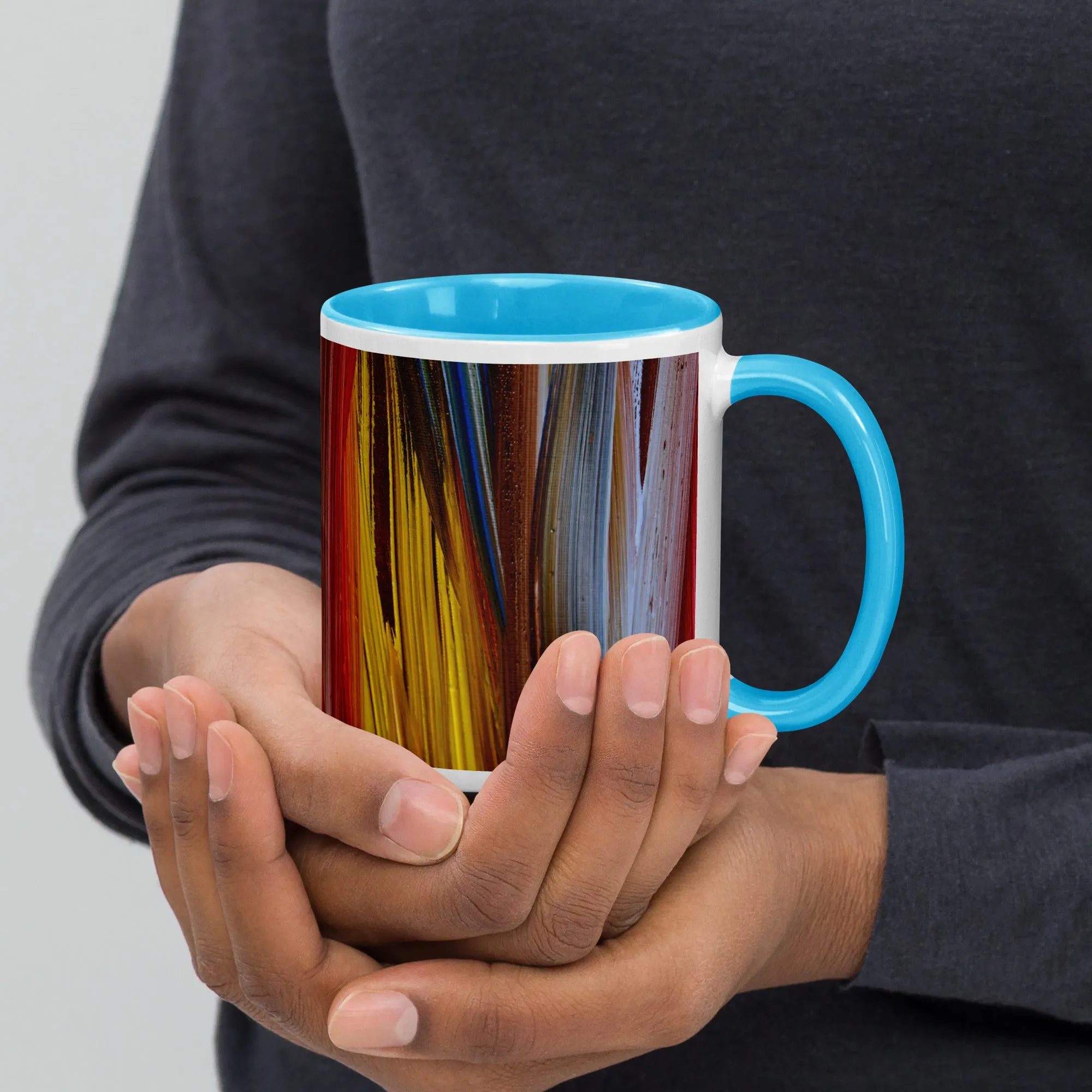 Mug with Color Inside with Engin Akyurt colorful design (shipping from Europe and USA)