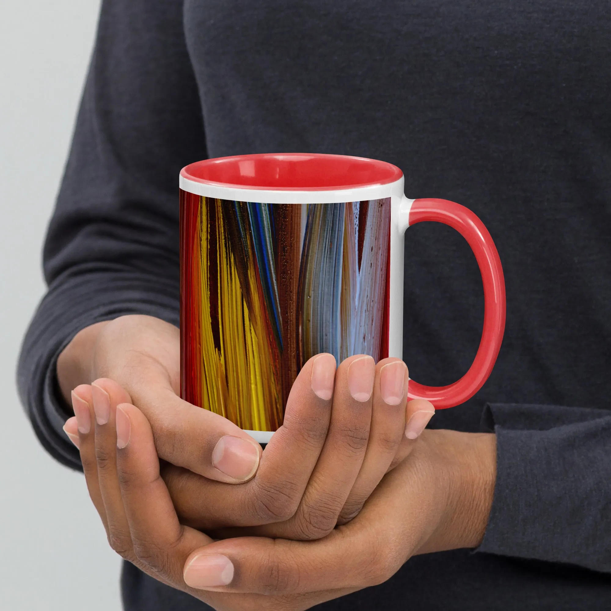 Mug with Color Inside with Engin Akyurt colorful design (shipping from Europe and USA)