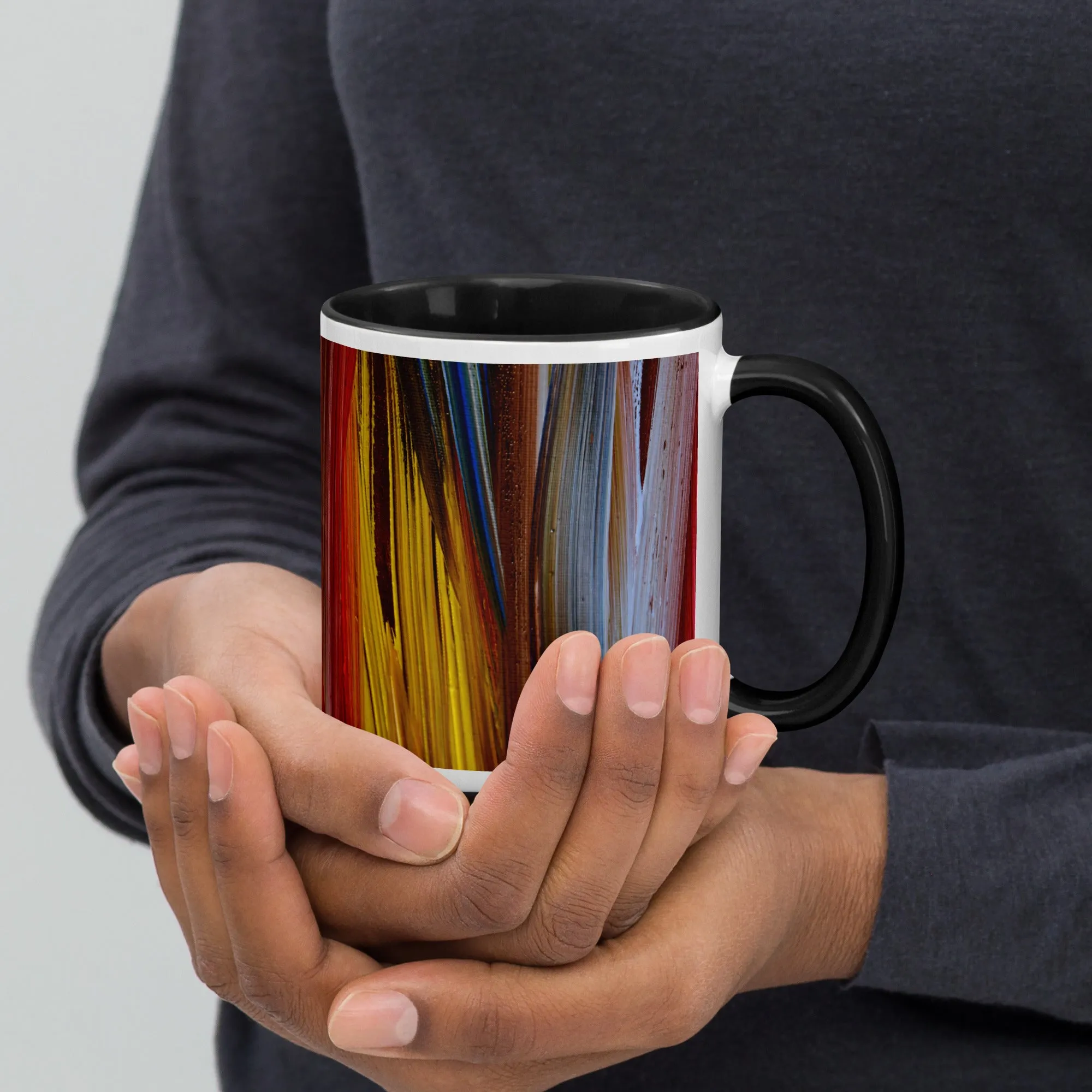 Mug with Color Inside with Engin Akyurt colorful design (shipping from Europe and USA)