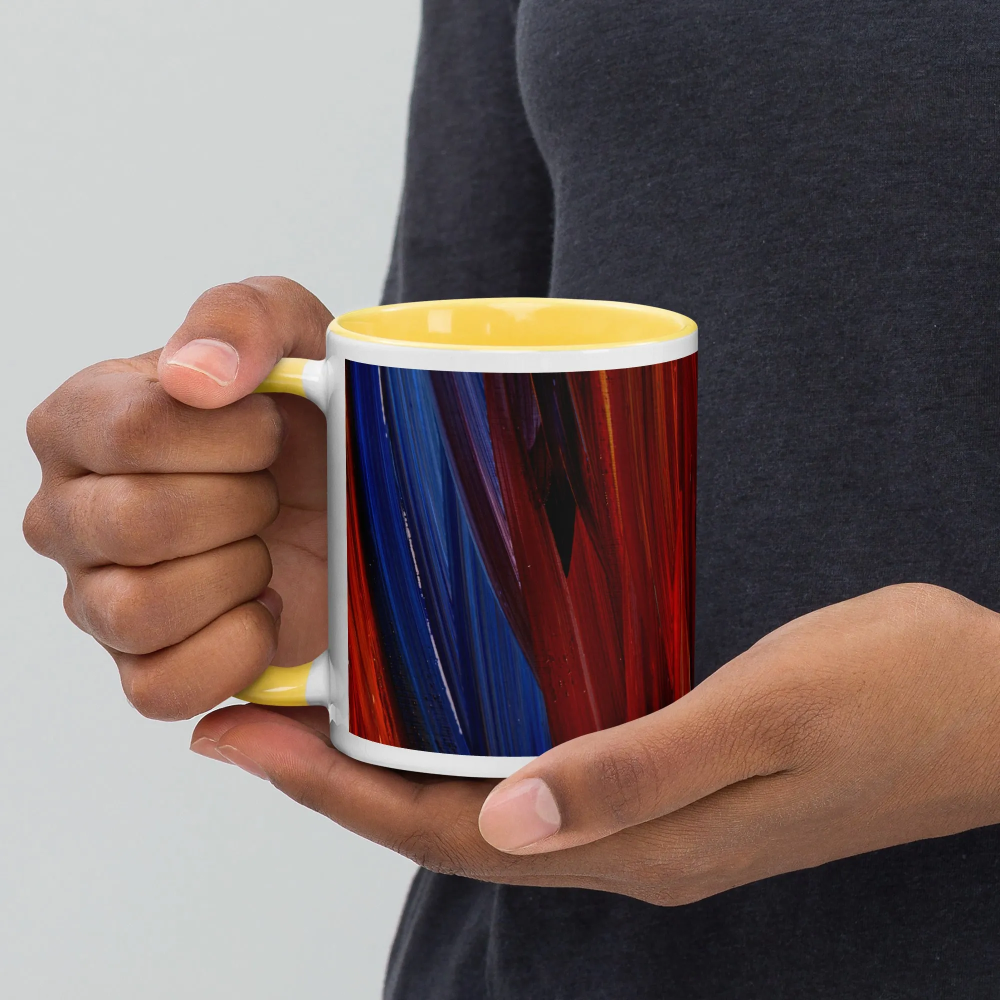Mug with Color Inside with Engin Akyurt colorful design (shipping from Europe and USA)
