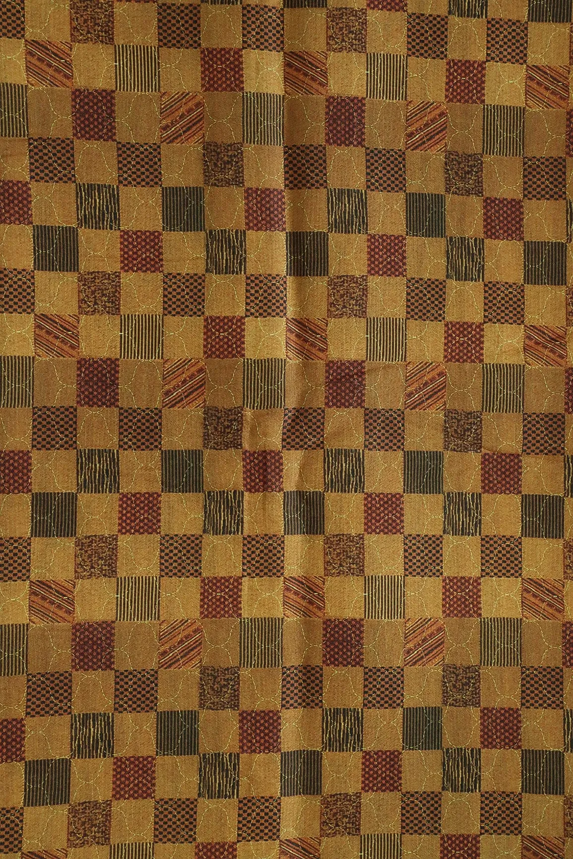Multi Coloured Geometric Digital Print on Tussar Satin Fabric