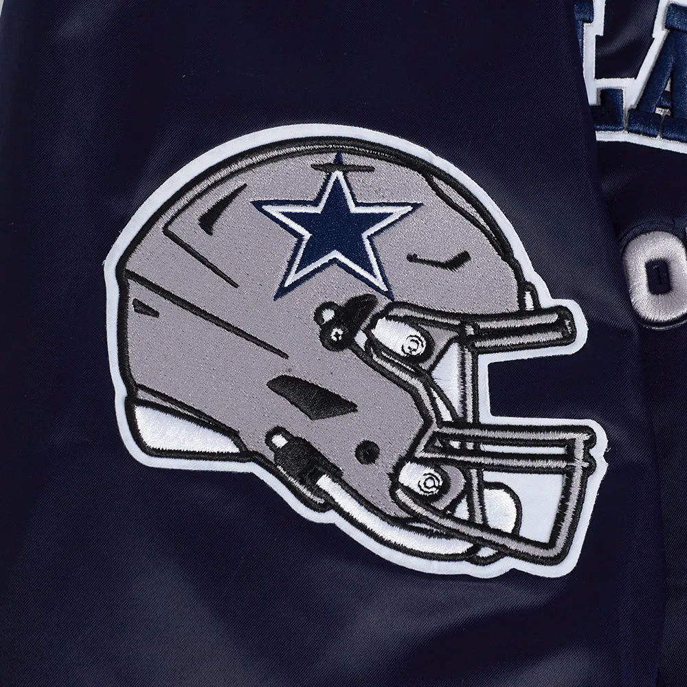 NFL DALLAS COWBOYS SUBLIMATED MEN'S SATIN JACKET-MIDNIGHT SKY (MIDNIGHT NAVY)