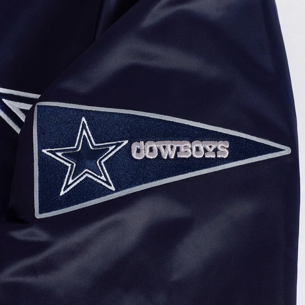 NFL DALLAS COWBOYS SUBLIMATED MEN'S SATIN JACKET-MIDNIGHT SKY (MIDNIGHT NAVY)