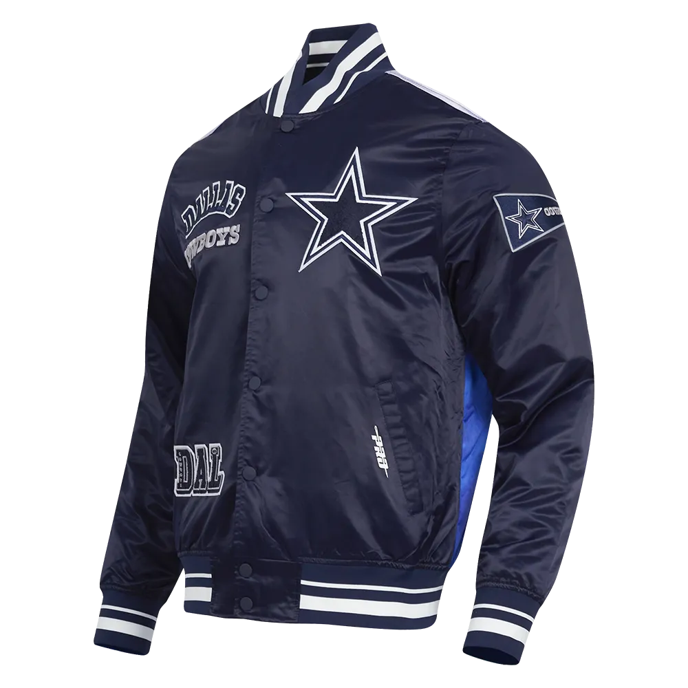 NFL DALLAS COWBOYS SUBLIMATED MEN'S SATIN JACKET-MIDNIGHT SKY (MIDNIGHT NAVY)