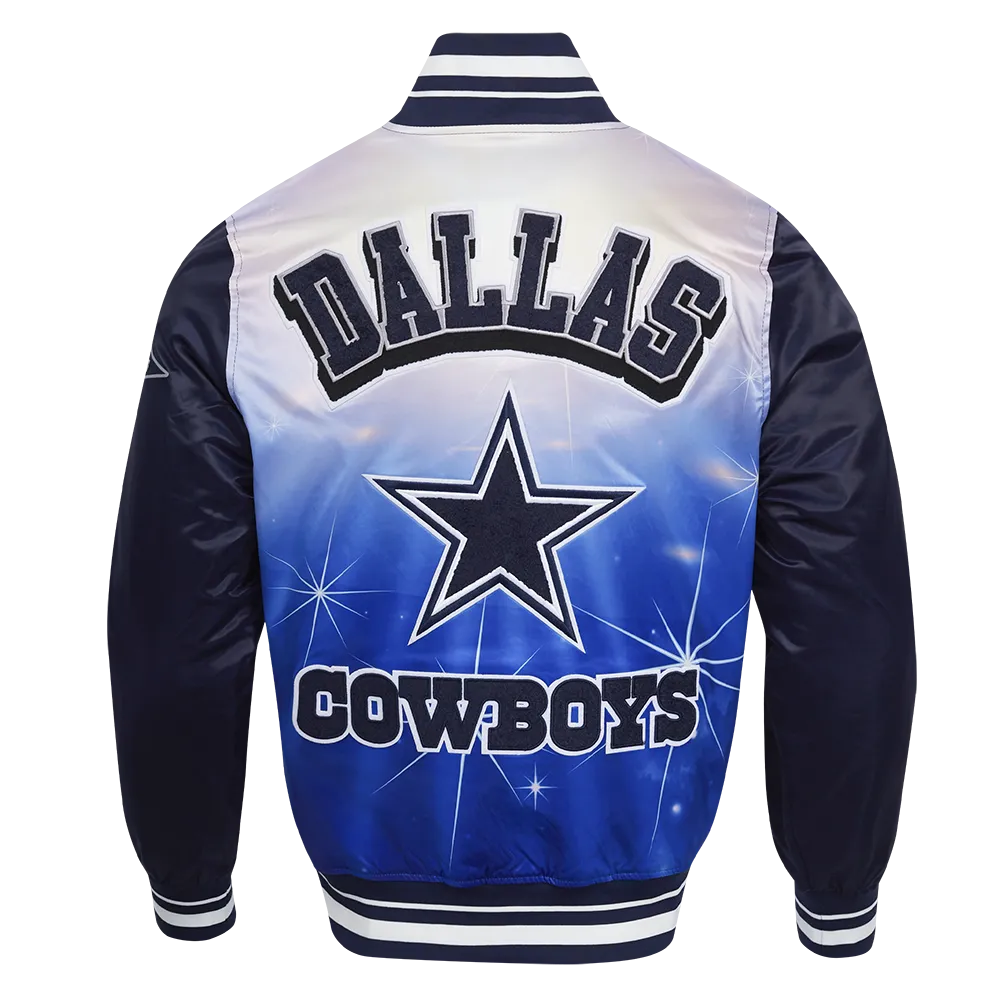 NFL DALLAS COWBOYS SUBLIMATED MEN'S SATIN JACKET-MIDNIGHT SKY (MIDNIGHT NAVY)