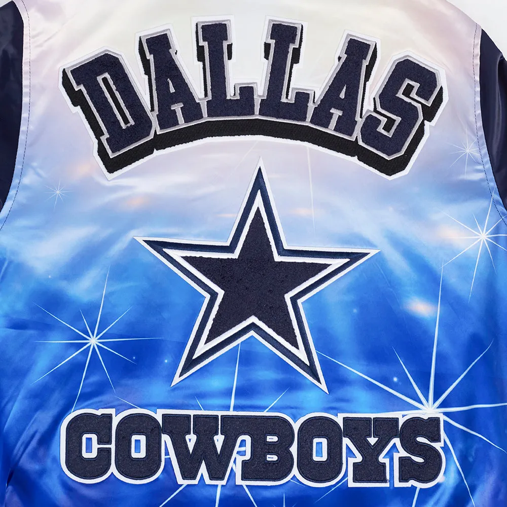 NFL DALLAS COWBOYS SUBLIMATED MEN'S SATIN JACKET-MIDNIGHT SKY (MIDNIGHT NAVY)