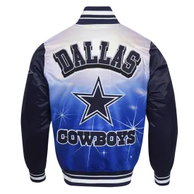 NFL DALLAS COWBOYS SUBLIMATED MEN'S SATIN JACKET-MIDNIGHT SKY (MIDNIGHT NAVY)