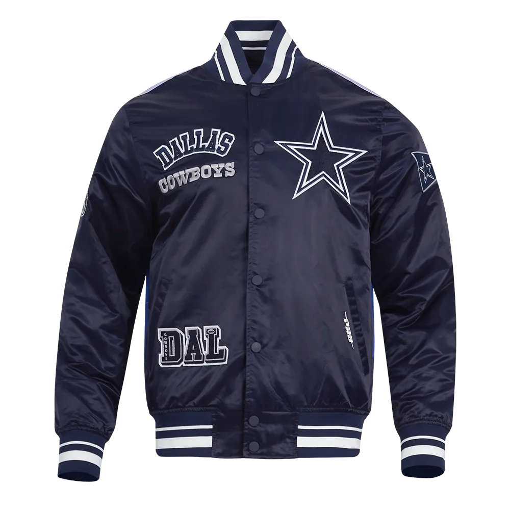 NFL DALLAS COWBOYS SUBLIMATED MEN'S SATIN JACKET-MIDNIGHT SKY (MIDNIGHT NAVY)