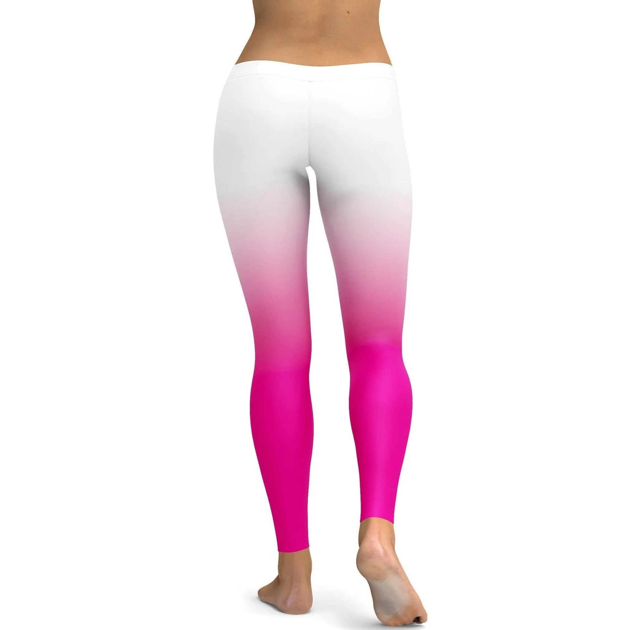 Ombre White to Pink Leggings