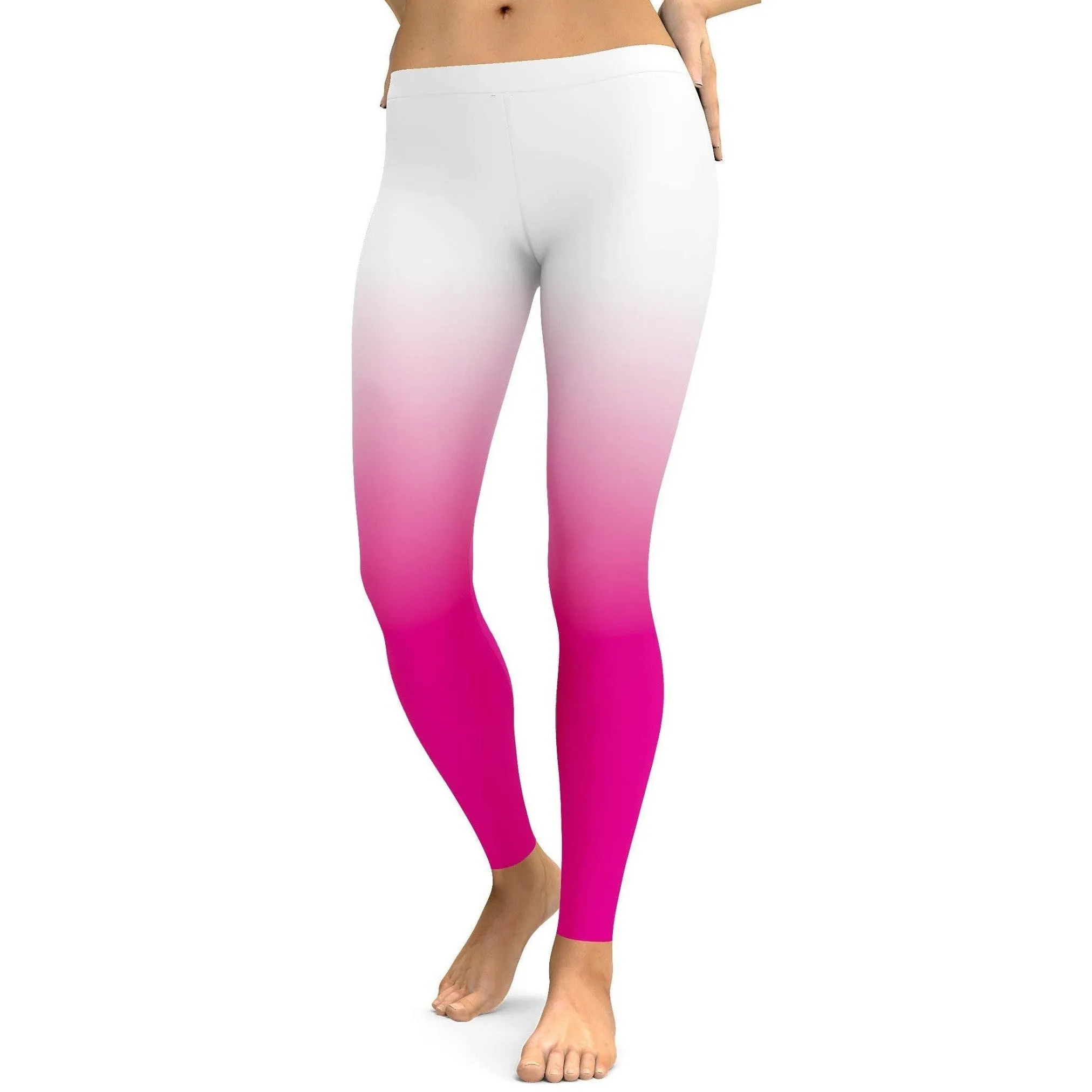 Ombre White to Pink Leggings