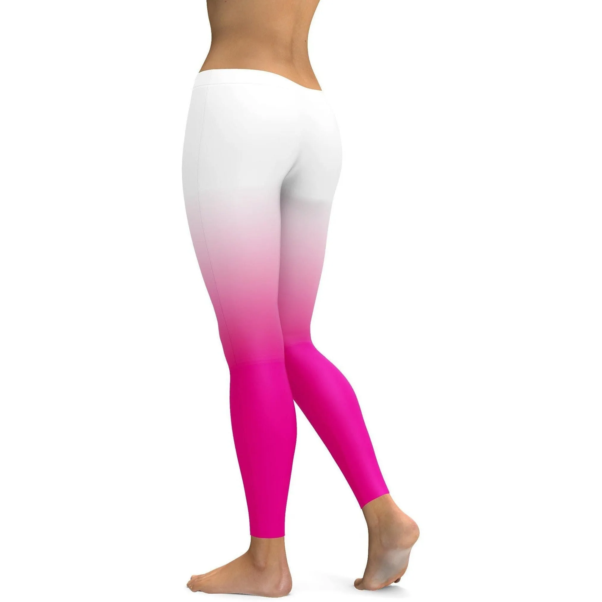 Ombre White to Pink Leggings