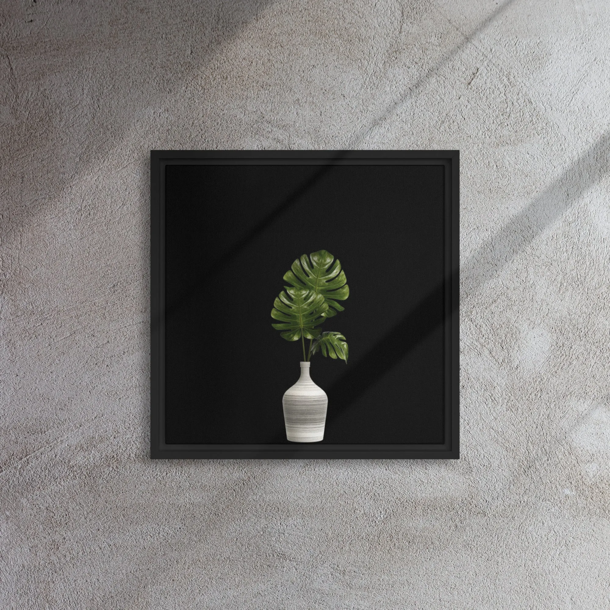 Palms in Vase Framed Canvas Print