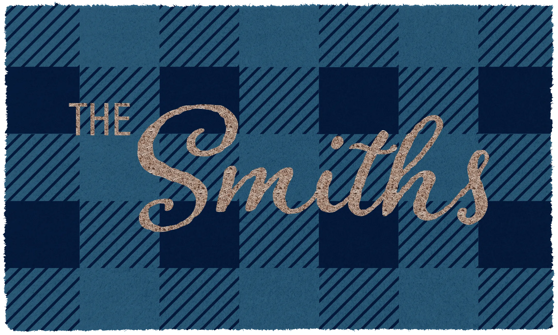 Personalized Checkered Christmas Doormat