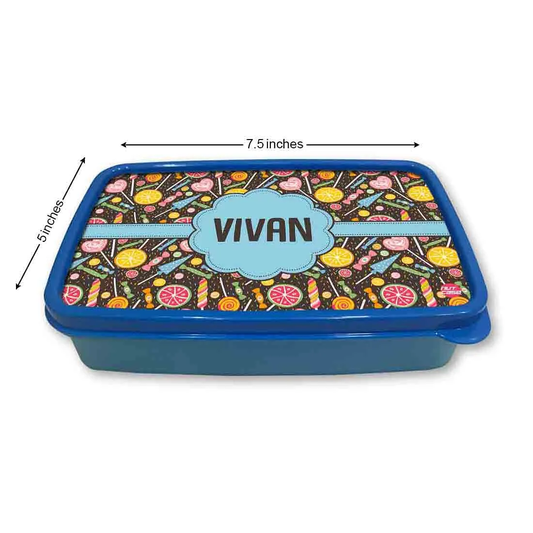 Personalized Snack Box for Kids Plastic Lunch Box for Boys -Lemon and Candy