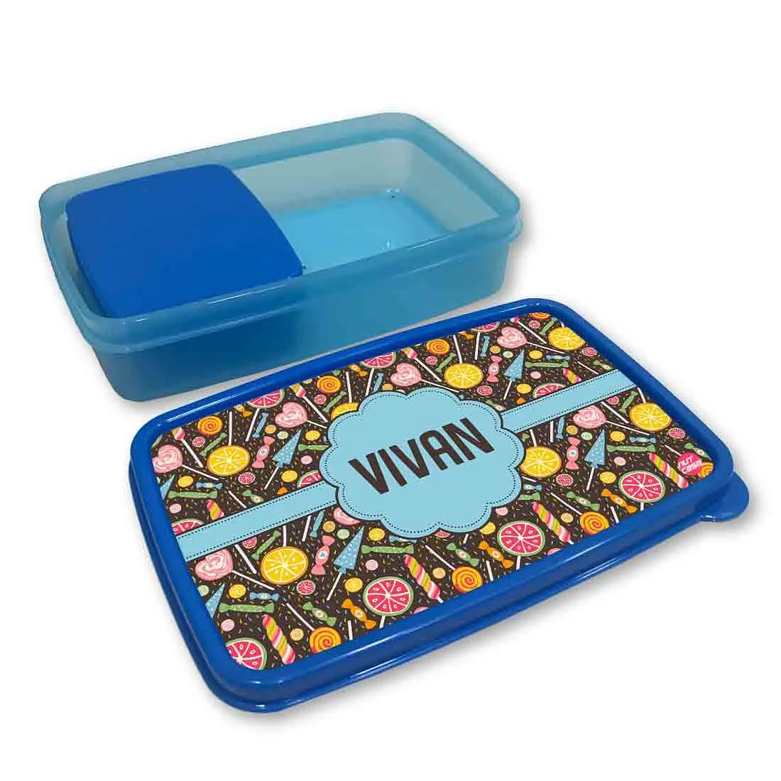 Personalized Snack Box for Kids Plastic Lunch Box for Boys -Lemon and Candy