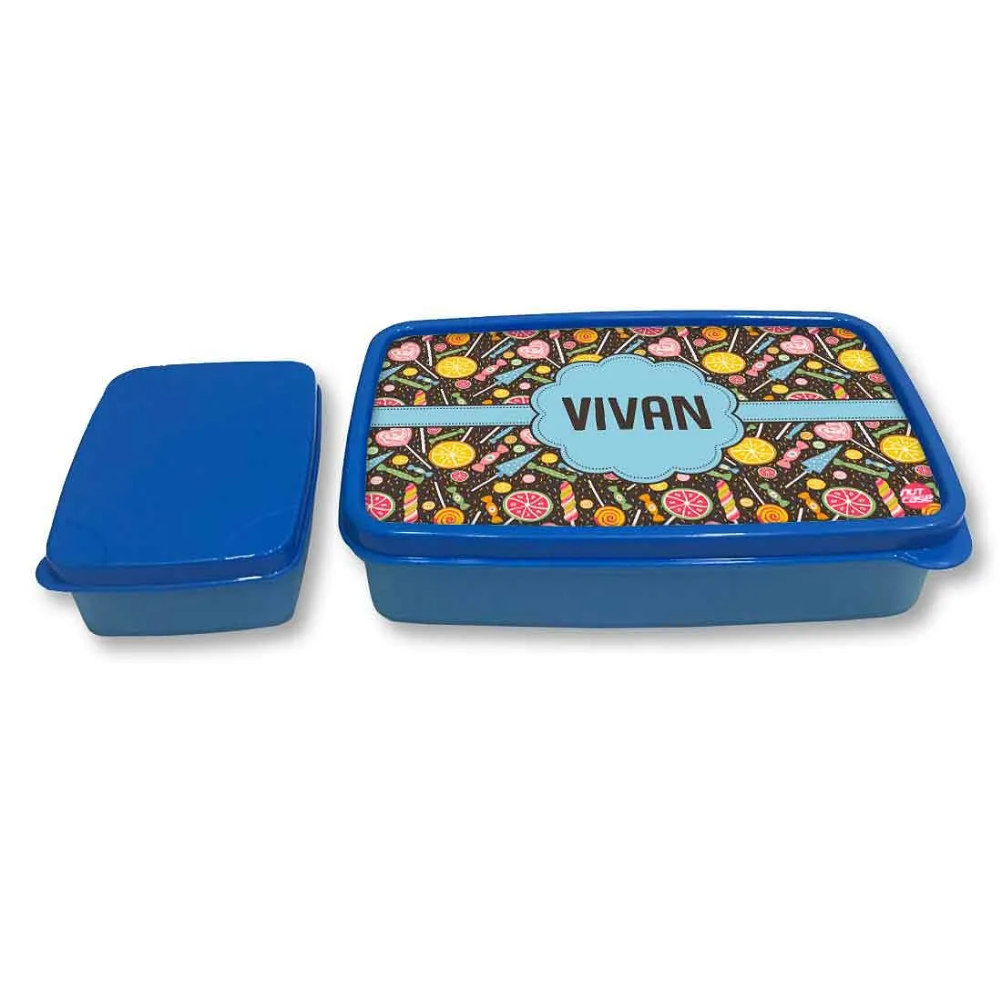 Personalized Snack Box for Kids Plastic Lunch Box for Boys -Lemon and Candy