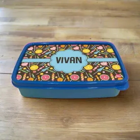 Personalized Snack Box for Kids Plastic Lunch Box for Boys -Lemon and Candy