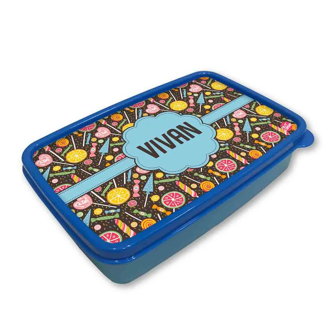Personalized Snack Box for Kids Plastic Lunch Box for Boys -Lemon and Candy