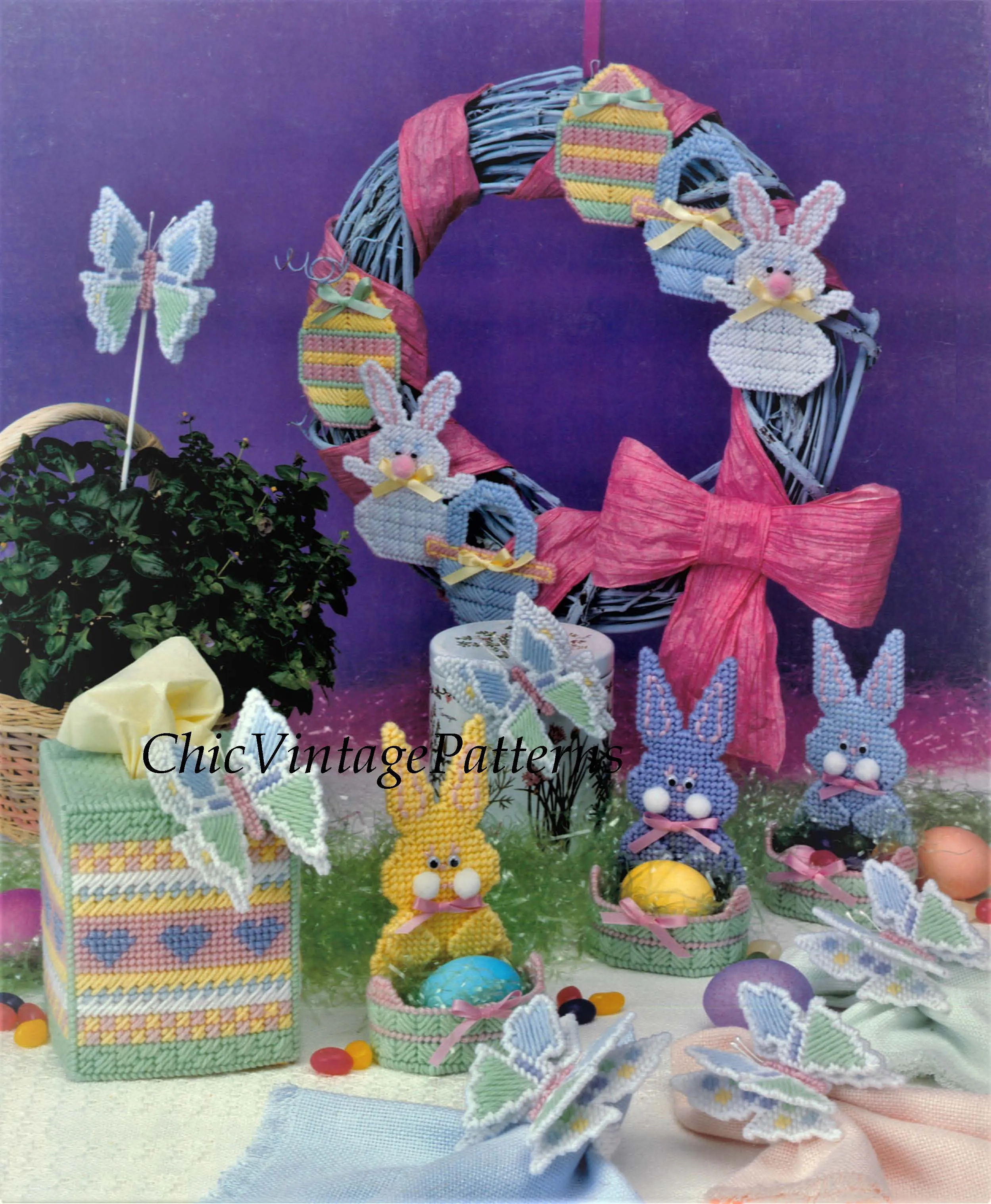 Plastic Canvas Easter Egg Party Pattern, Instant Download