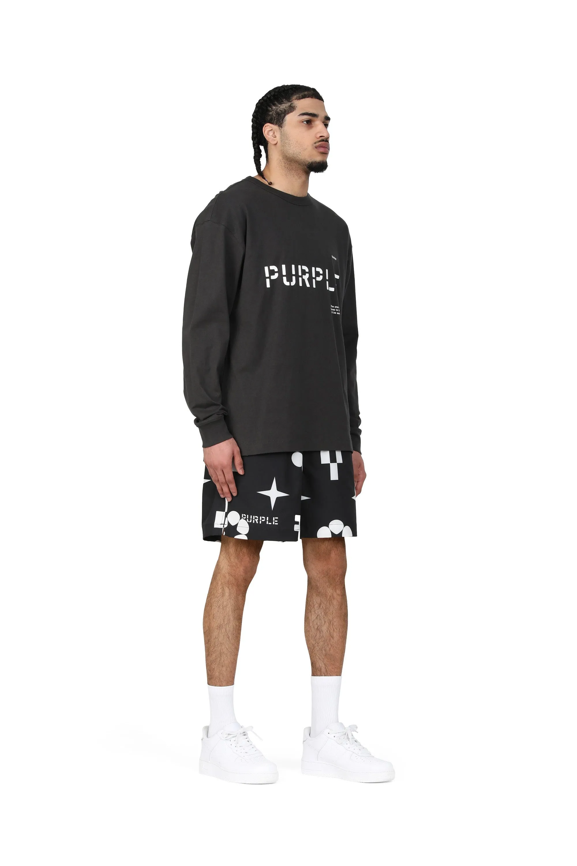 Purple brand jumbo monogram swim shorts