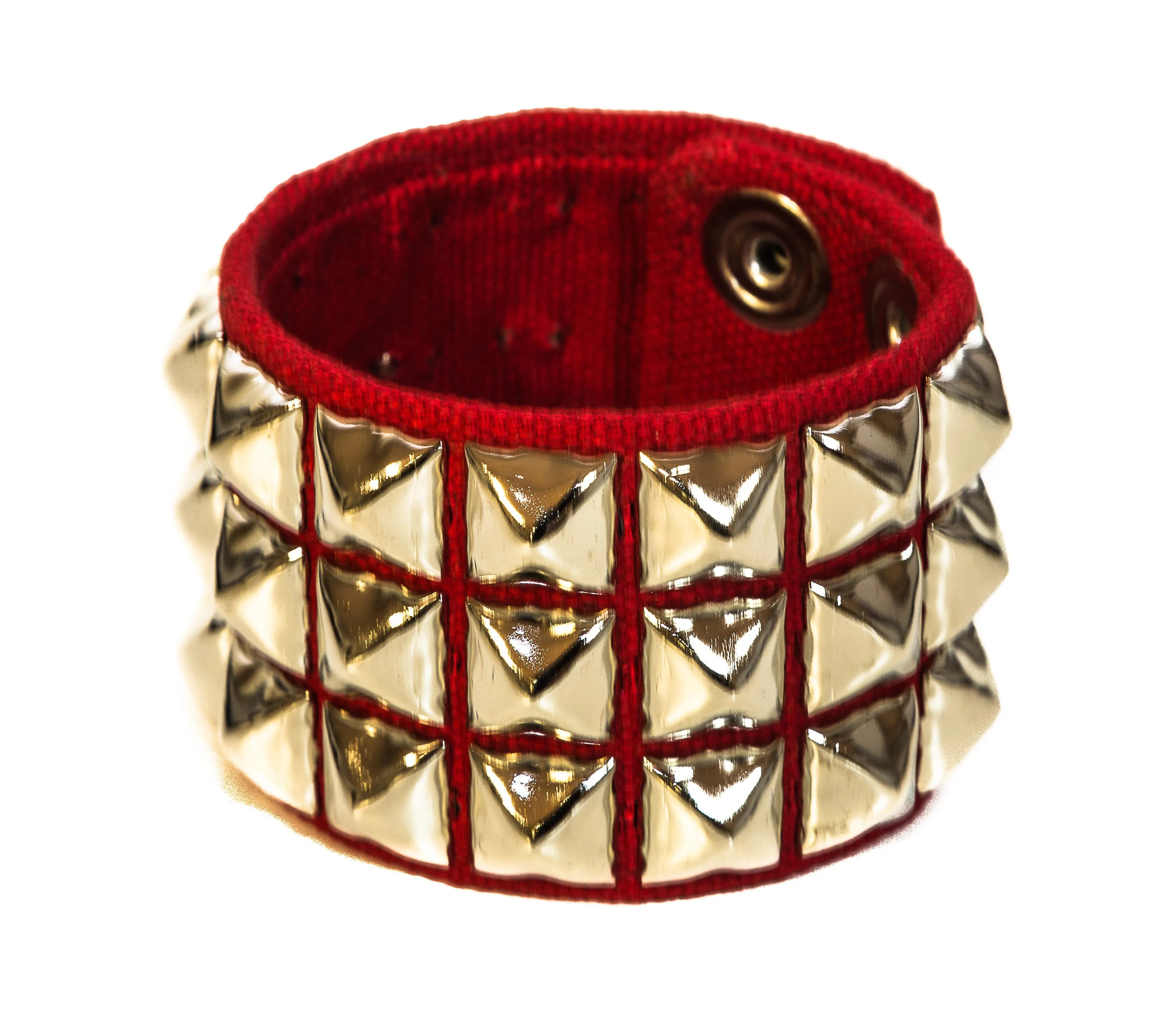 RedCanvas Bracelet With 3 Row Pyramid