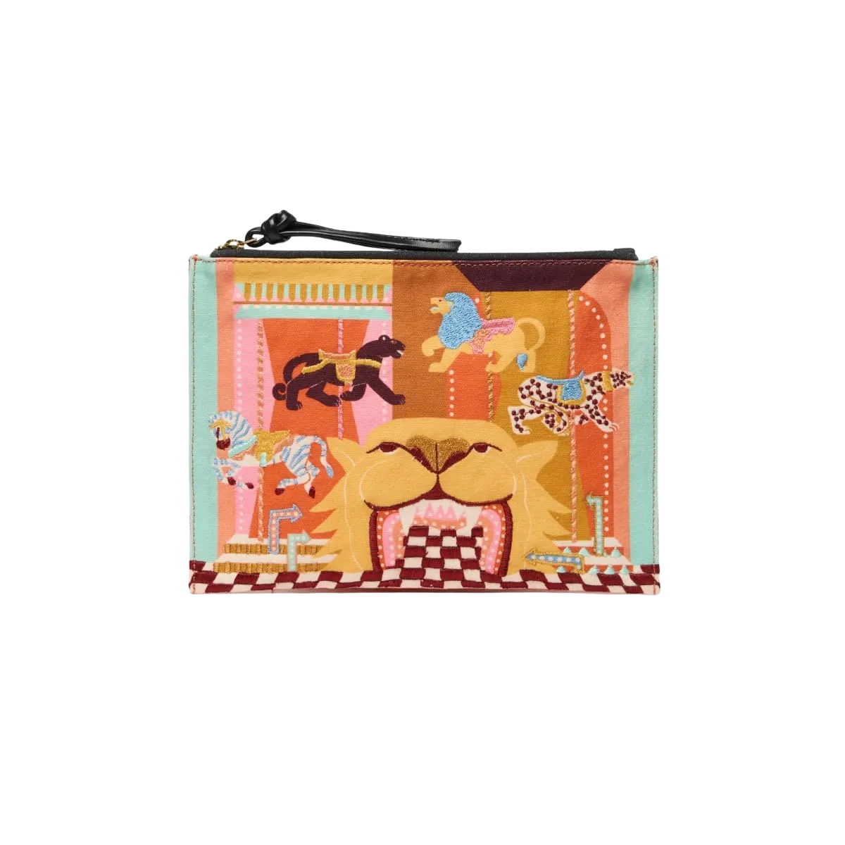 Rollercoaster Embroided Pouch in Pastel