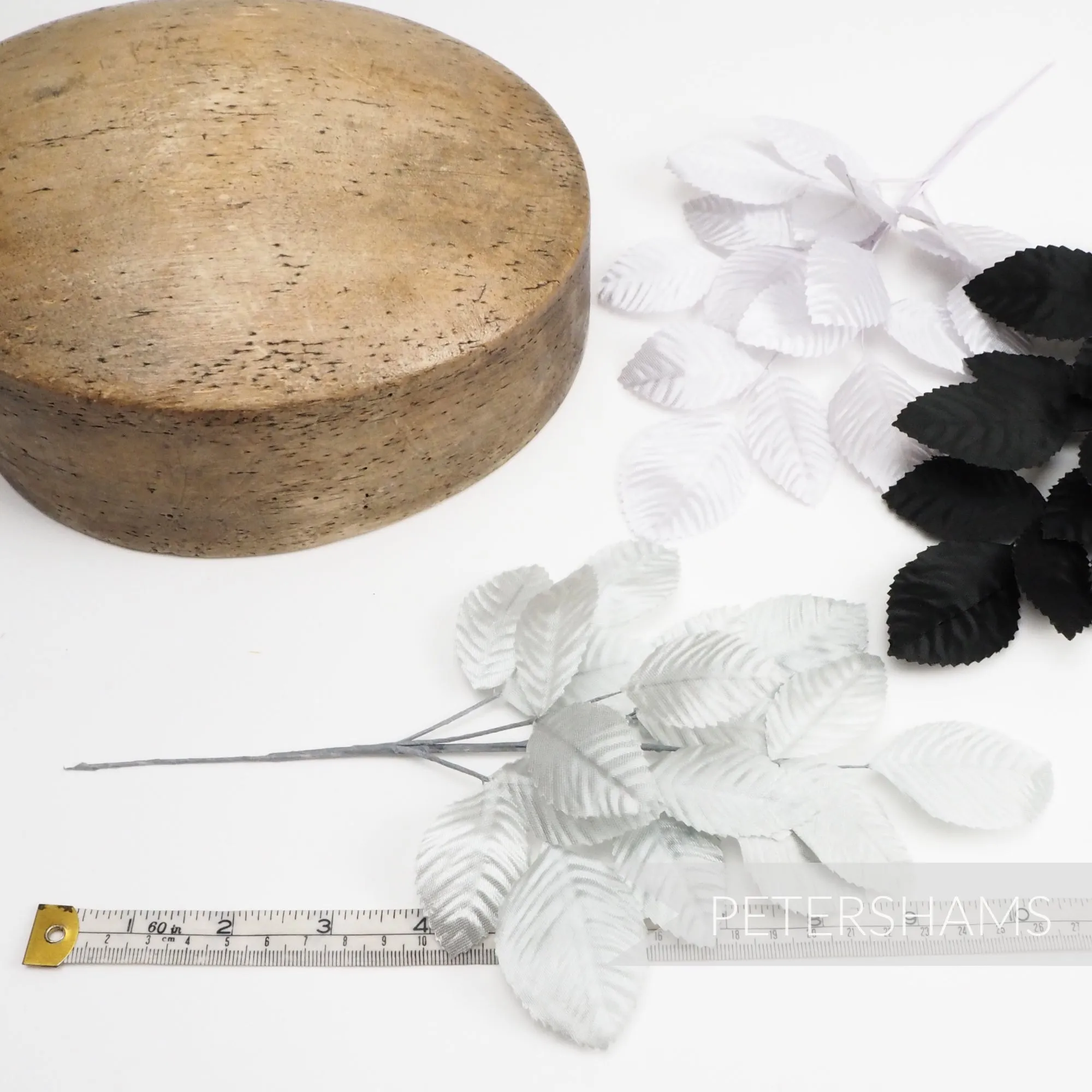 'Rowan' Vintage Satin Wired Leaf Millinery Hat Mount