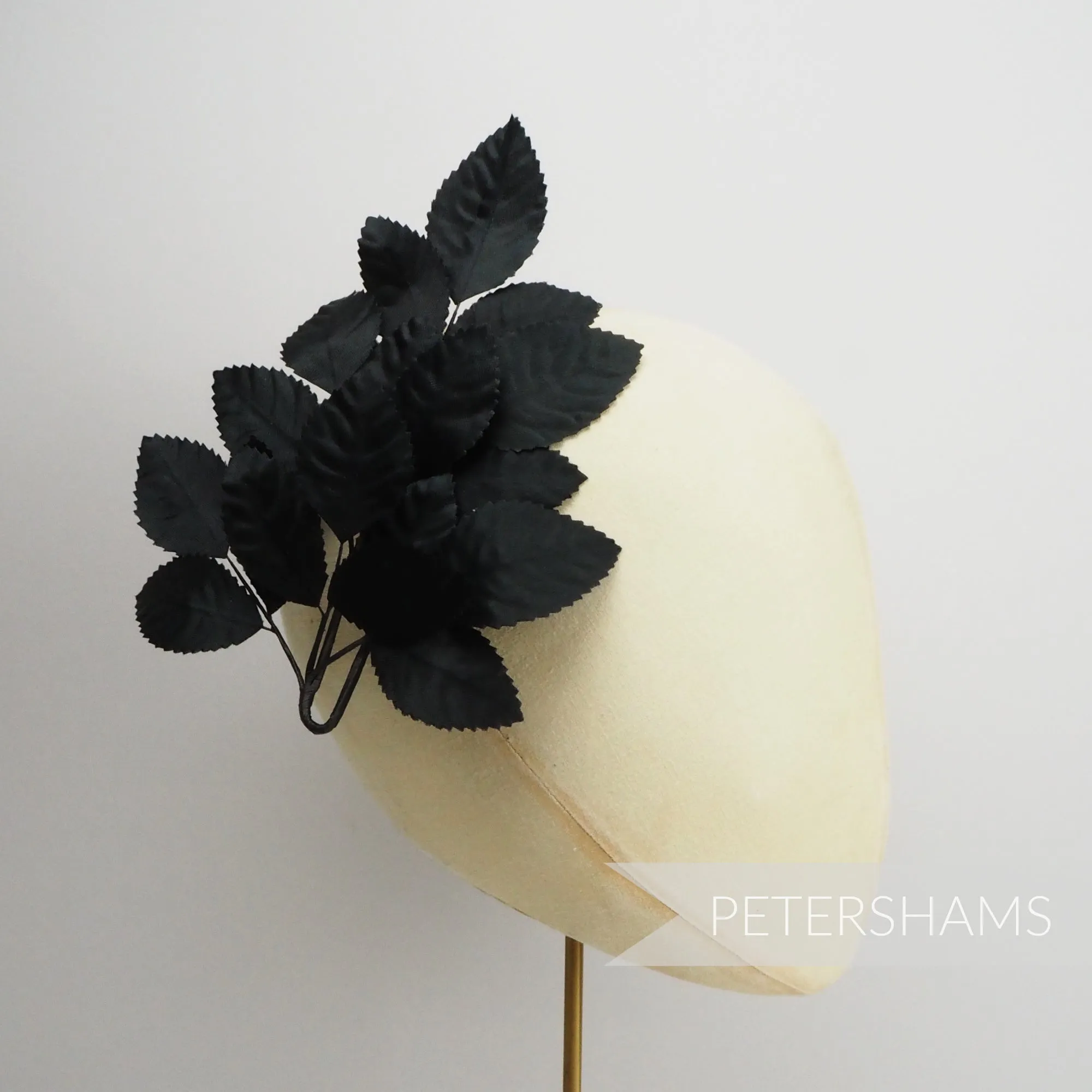 'Rowan' Vintage Satin Wired Leaf Millinery Hat Mount
