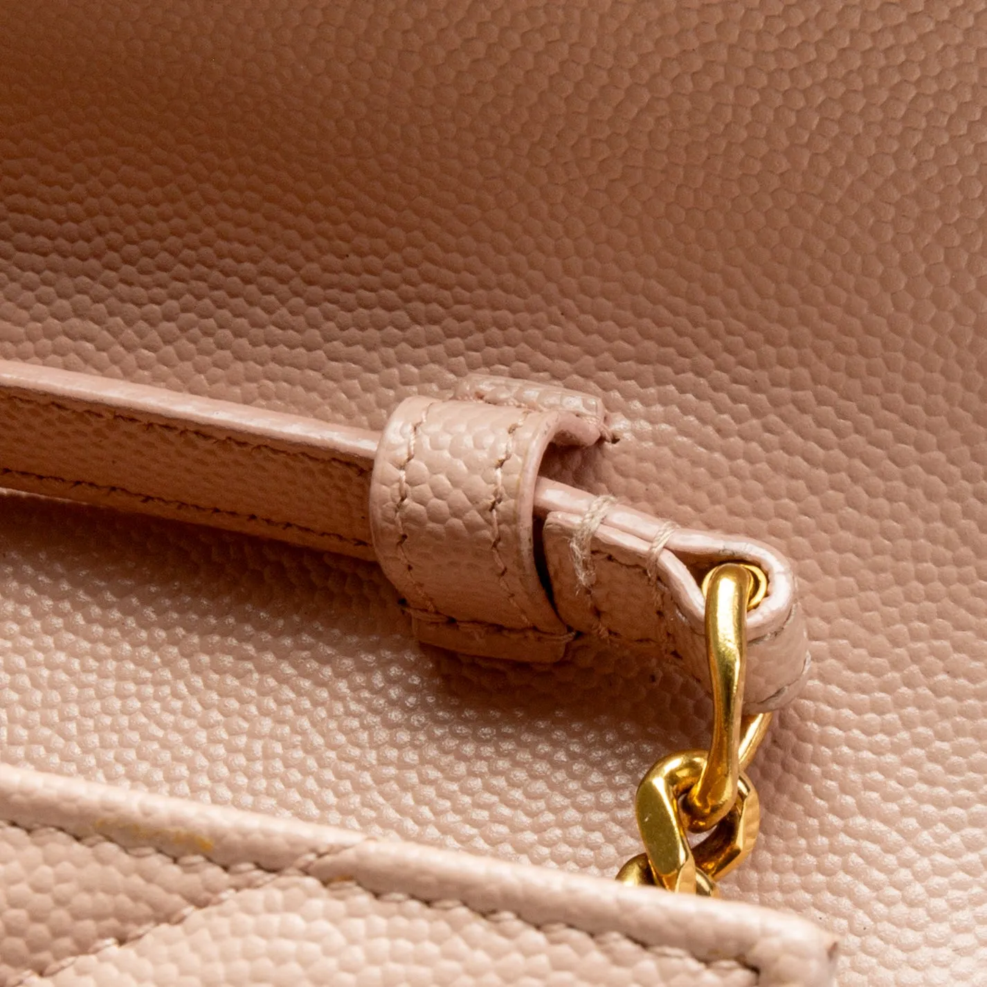 SAINT LAURENT Monogram Large Wallet On Chain - Blush Pink