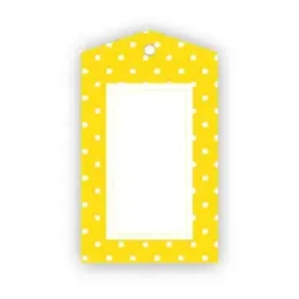 Sambellina Yellow with White Polka Dot Party Tags - 12 Pack LIMITED STOCK