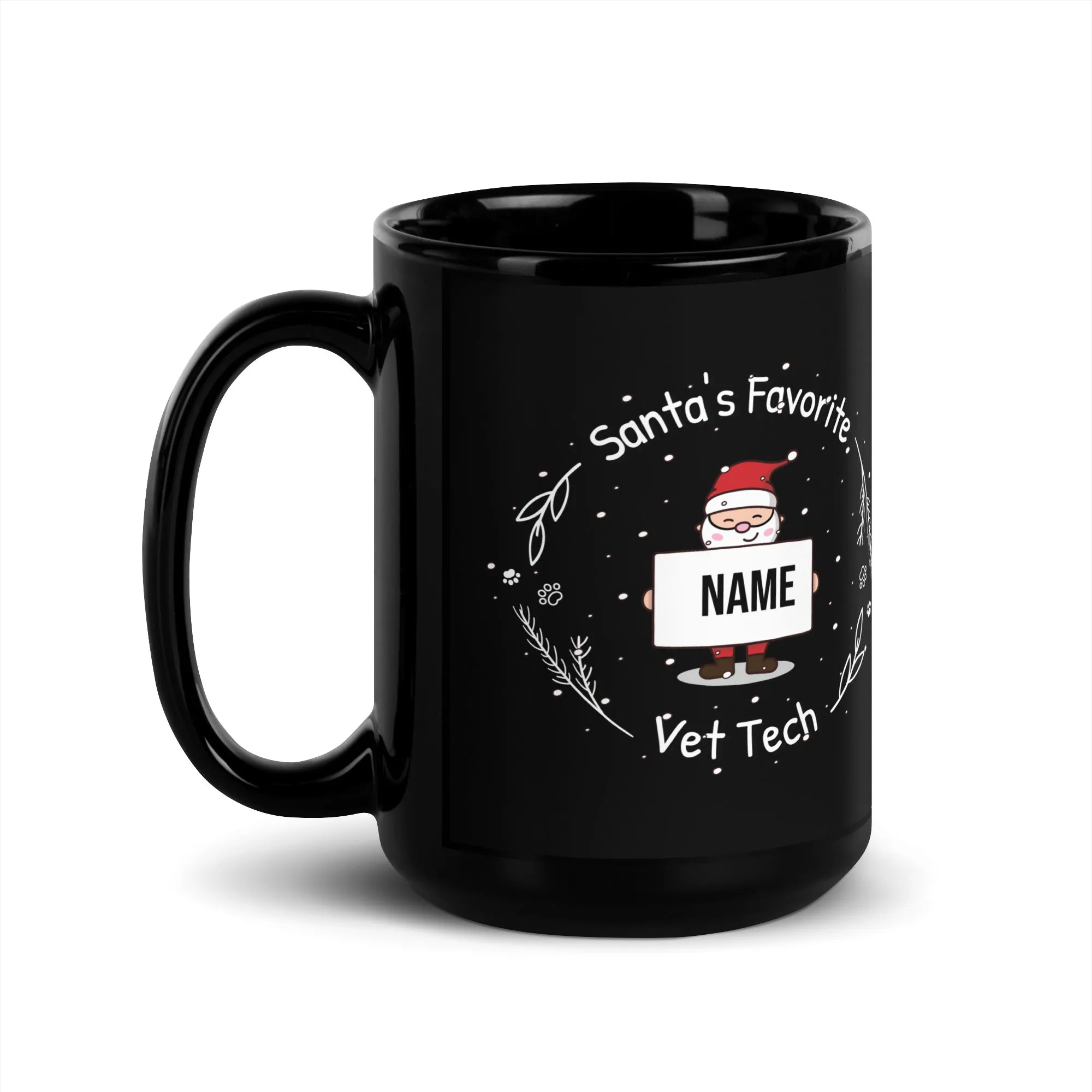 Santa's Favorite Vet Tech Personalized Full Color Mug